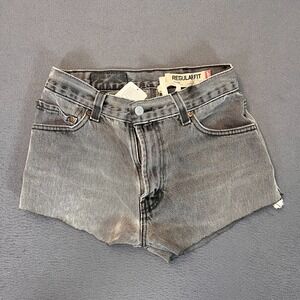 Levi's 505 Cut Off Denim Jean Shorts Womens 26 Waist Gray Regular Fit summer Pkt